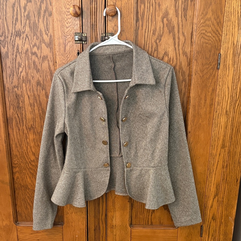 Women's brown Peplum Jacket